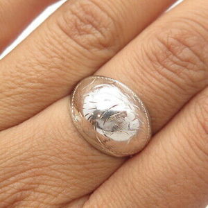 Sterling Silver Dome Statement Ring - Silver